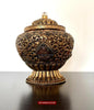 1624 Himalayan Buddhist Ceremonial Pot with Mountain Crystal Carvings-WOVENSOULS Antique Textiles &amp; Art Gallery