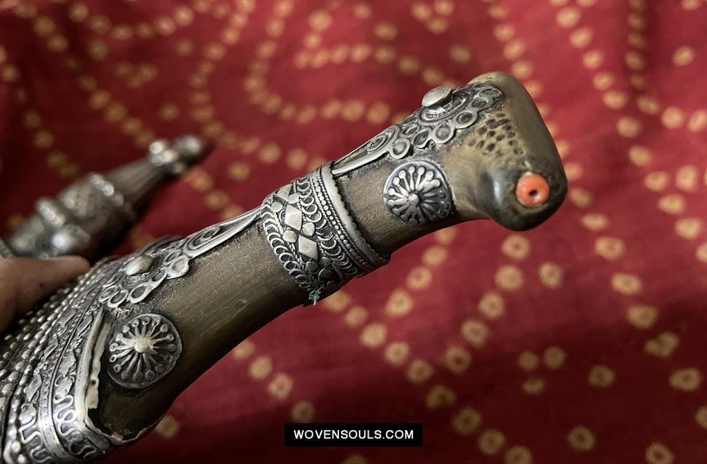 1625 Rare Old Silver Yemen Bedouin Tribal Belt Ornament-WOVENSOULS Antique Textiles &amp; Art Gallery