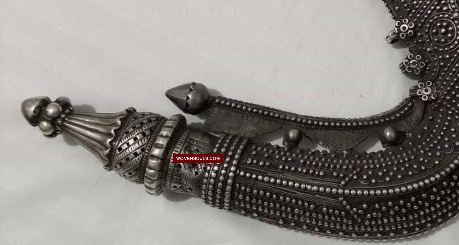 1625 Rare Old Silver Yemen Bedouin Tribal Belt Ornament-WOVENSOULS Antique Textiles &amp; Art Gallery