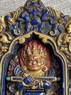 1626 Old Himalayan Lapis Stone Buddhist Art Mahakala-WOVENSOULS Antique Textiles &amp; Art Gallery