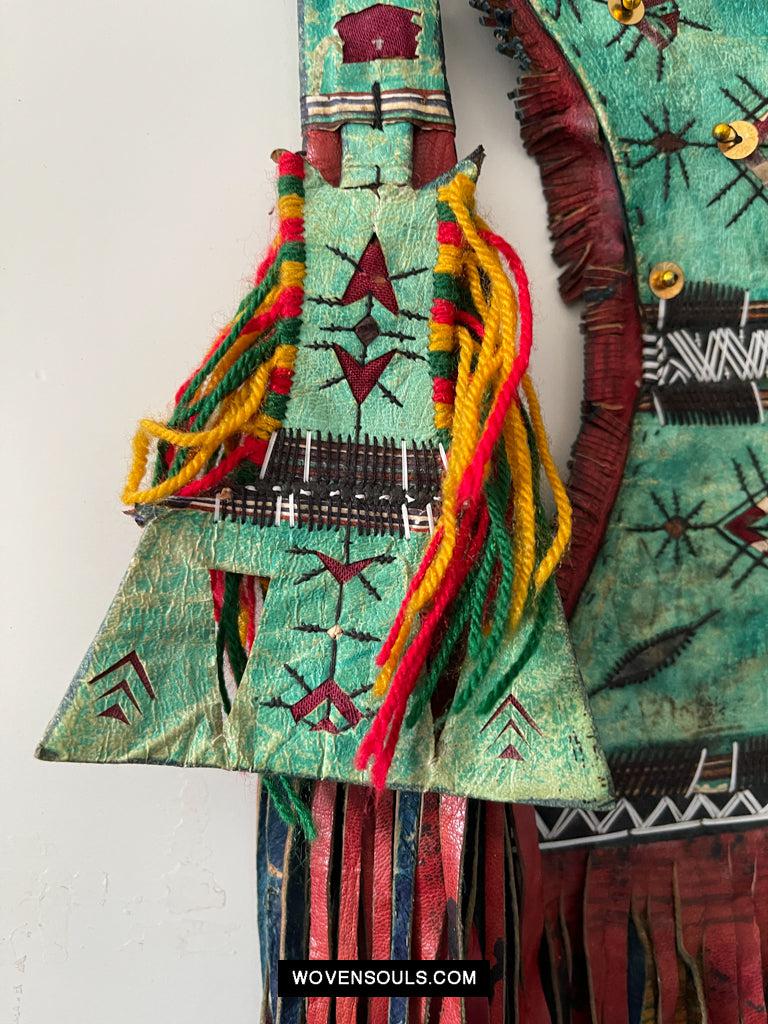 1630 SOLD Old Tuareg Tent Large Amulet Hanging - African Art-WOVENSOULS Antique Textiles &amp; Art Gallery