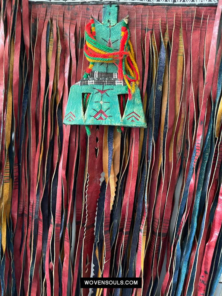 1630 SOLD Old Tuareg Tent Large Amulet Hanging - African Art-WOVENSOULS Antique Textiles &amp; Art Gallery