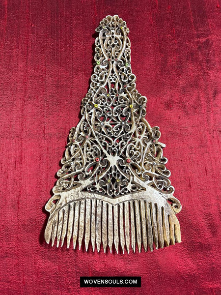 1638 Old Borneo Dayak Comb-WOVENSOULS Antique Textiles & Art Gallery