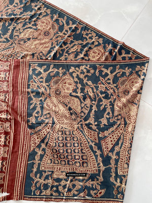 1641 SOLD Large Gujarat Ceremonial Cloth with a Row of Female Musicians-WOVENSOULS Antique Textiles &amp; Art Gallery