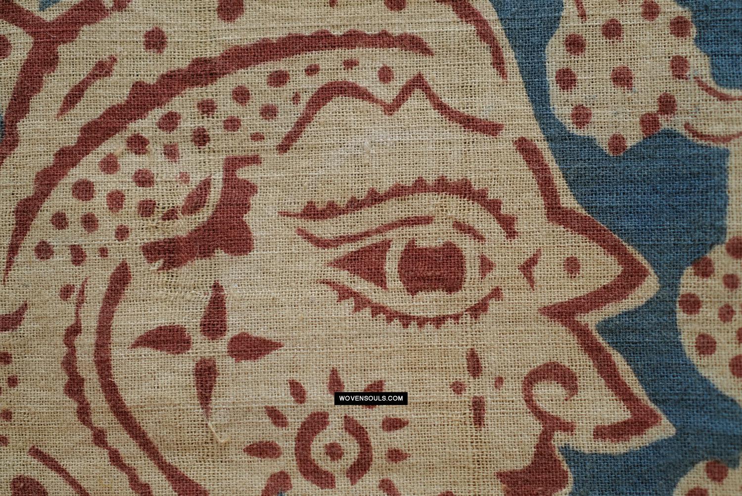 1641 SOLD Large Gujarat Ceremonial Cloth with a Row of Female Musicians-WOVENSOULS Antique Textiles &amp; Art Gallery