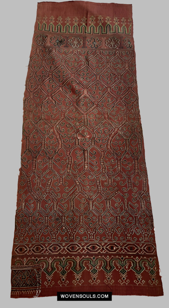 1644 Antique Woven Pua Sungkit Iban Textile from Borneo-WOVENSOULS Antique Textiles &amp; Art Gallery