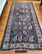 1645 Antique Gendge Boteh Rug with Figures-WOVENSOULS Antique Textiles &amp; Art Gallery