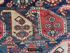 1645 Antique Gendge Boteh Rug with Figures-WOVENSOULS Antique Textiles &amp; Art Gallery