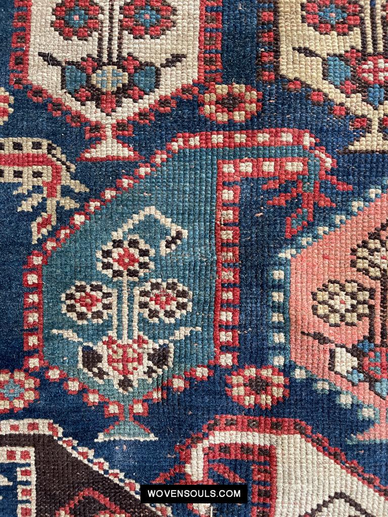 1645 Antique Gendge Boteh Rug with Figures-WOVENSOULS Antique Textiles &amp; Art Gallery