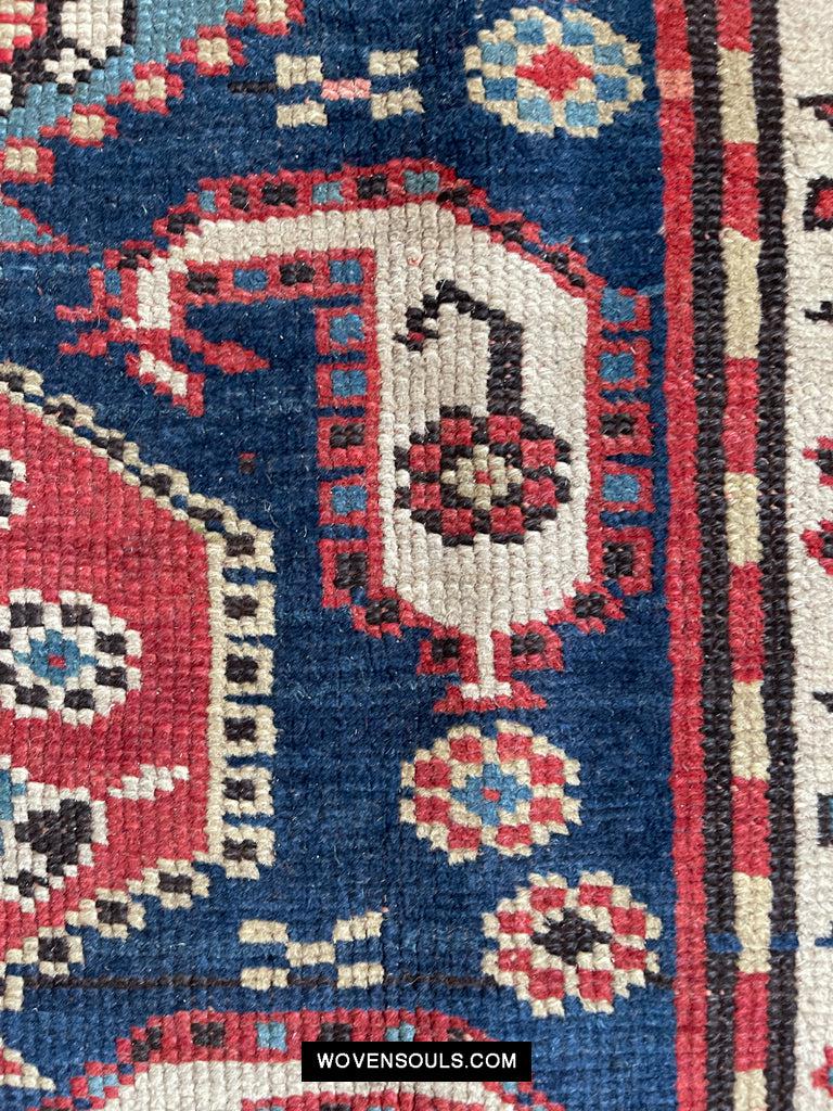 1645 Antique Gendge Boteh Rug with Figures-WOVENSOULS Antique Textiles &amp; Art Gallery