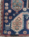 1645 Antique Gendge Boteh Rug with Figures-WOVENSOULS Antique Textiles &amp; Art Gallery
