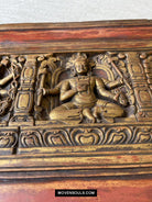 1646 Large Antique Tibetan Gilt & Carved Wood Sutra Cover-WOVENSOULS Antique Textiles &amp; Art Gallery