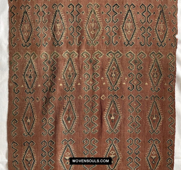 1649 Antique Iban Pua Kumbu Sungkit Singkit Woven Textile with Human Figures-WOVENSOULS Antique Textiles & Art Gallery