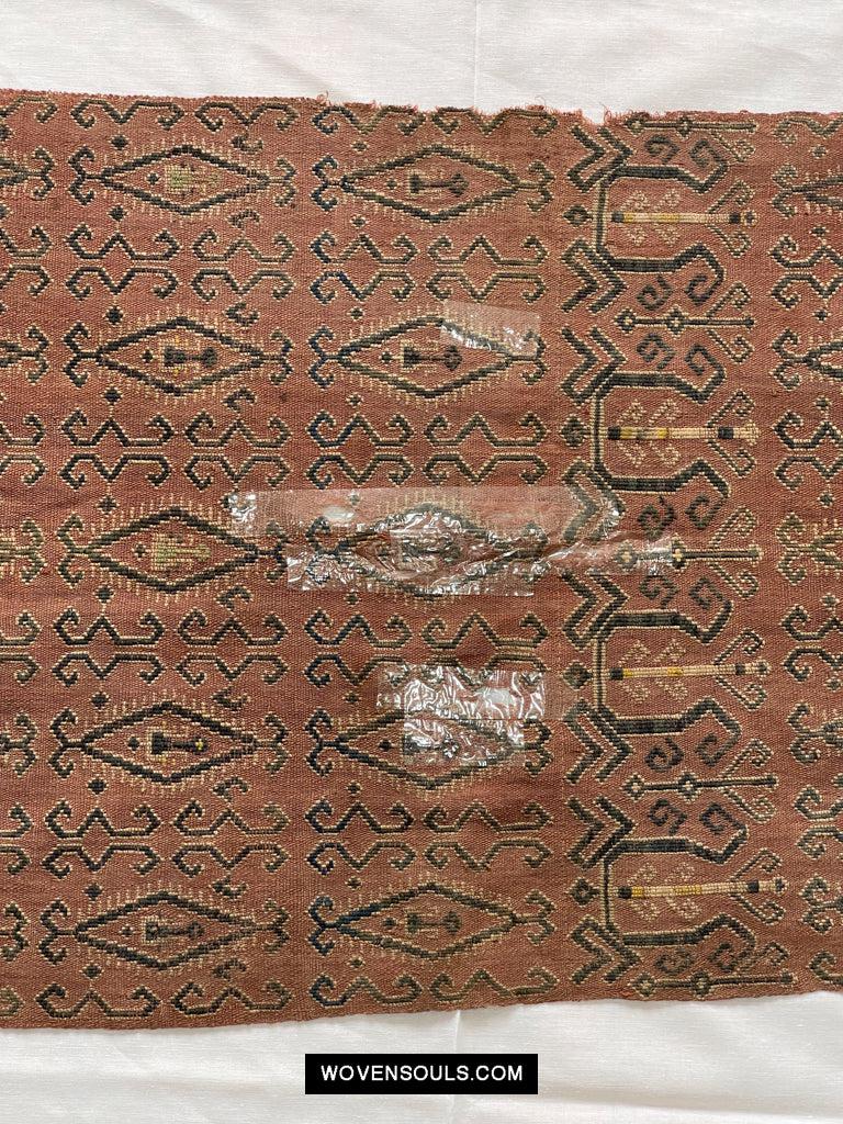 1649 Antique Iban Pua Kumbu Sungkit Singkit Woven Textile with Human Figures-WOVENSOULS Antique Textiles &amp; Art Gallery