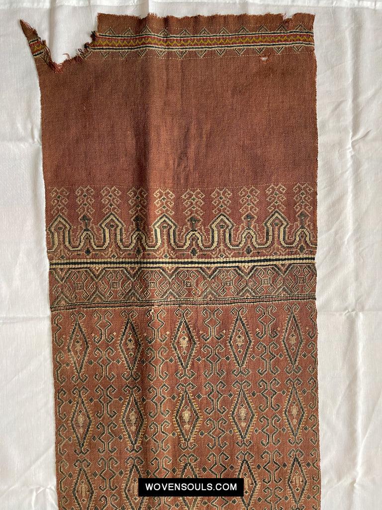 1649 Antique Iban Pua Kumbu Sungkit Singkit Woven Textile with Human Figures-WOVENSOULS Antique Textiles &amp; Art Gallery