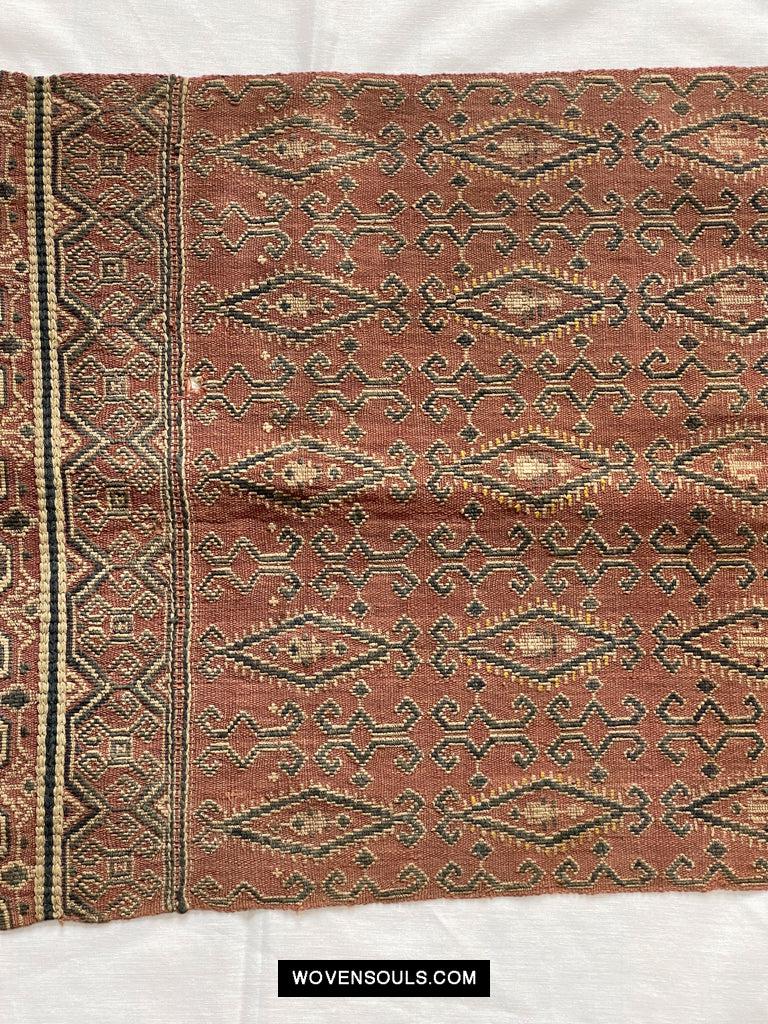 1649 Antique Iban Pua Kumbu Sungkit Singkit Woven Textile with Human Figures-WOVENSOULS Antique Textiles &amp; Art Gallery