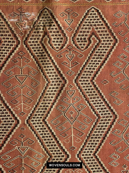 1650 Antique Iban Pua Kumbu Sungkit Singkit Woven Textile with Serpent Dragon-WOVENSOULS Antique Textiles & Art Gallery