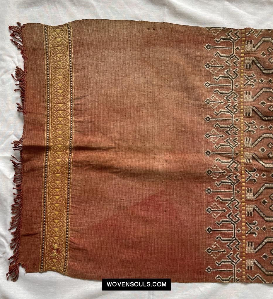 1651 Antique Iban Pua Kumbu Sungkit Singkit Woven Textile with Human Figures-WOVENSOULS Antique Textiles &amp; Art Gallery