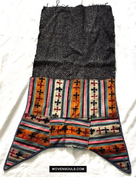 1657 Small Vintage Tibetan Nomadic Animal Blanket-WOVENSOULS Antique Textiles & Art Gallery