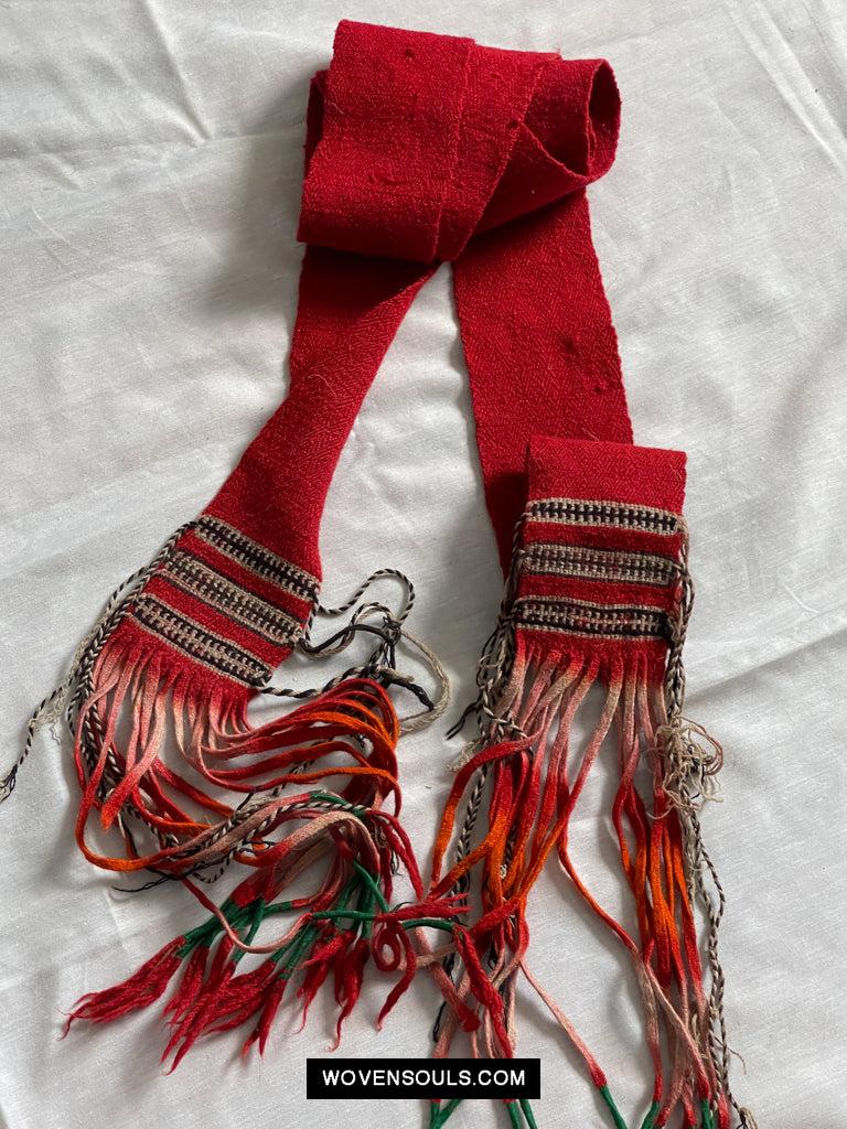 1659 Old Handwoven Tibet Sash Belt-WOVENSOULS Antique Textiles &amp; Art Gallery