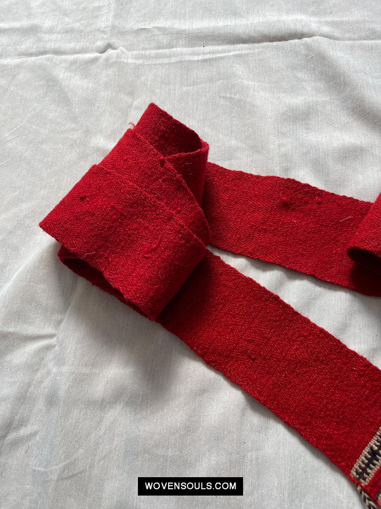 1659 Old Handwoven Tibet Sash Belt-WOVENSOULS Antique Textiles &amp; Art Gallery