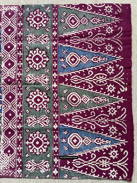 1661 Vintage Batik Textile with Patola Motif-WOVENSOULS Antique Textiles & Art Gallery