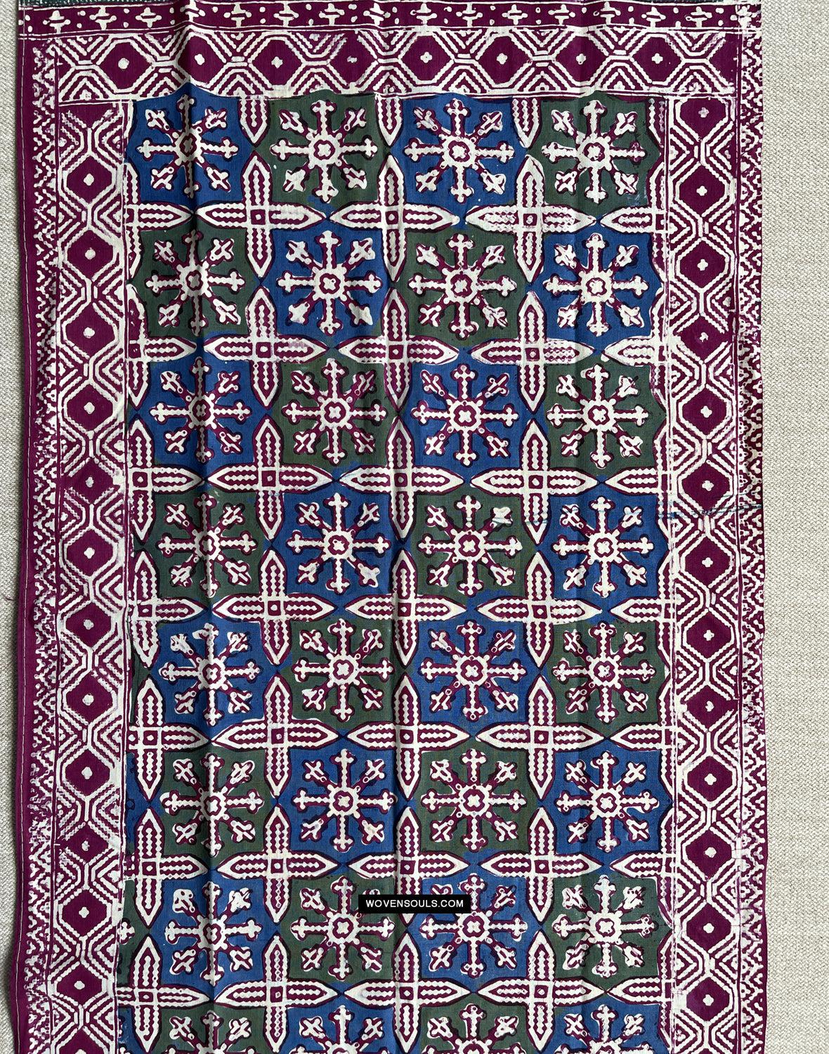 1661 Vintage Batik Textile with Patola Motif-WOVENSOULS Antique Textiles &amp; Art Gallery