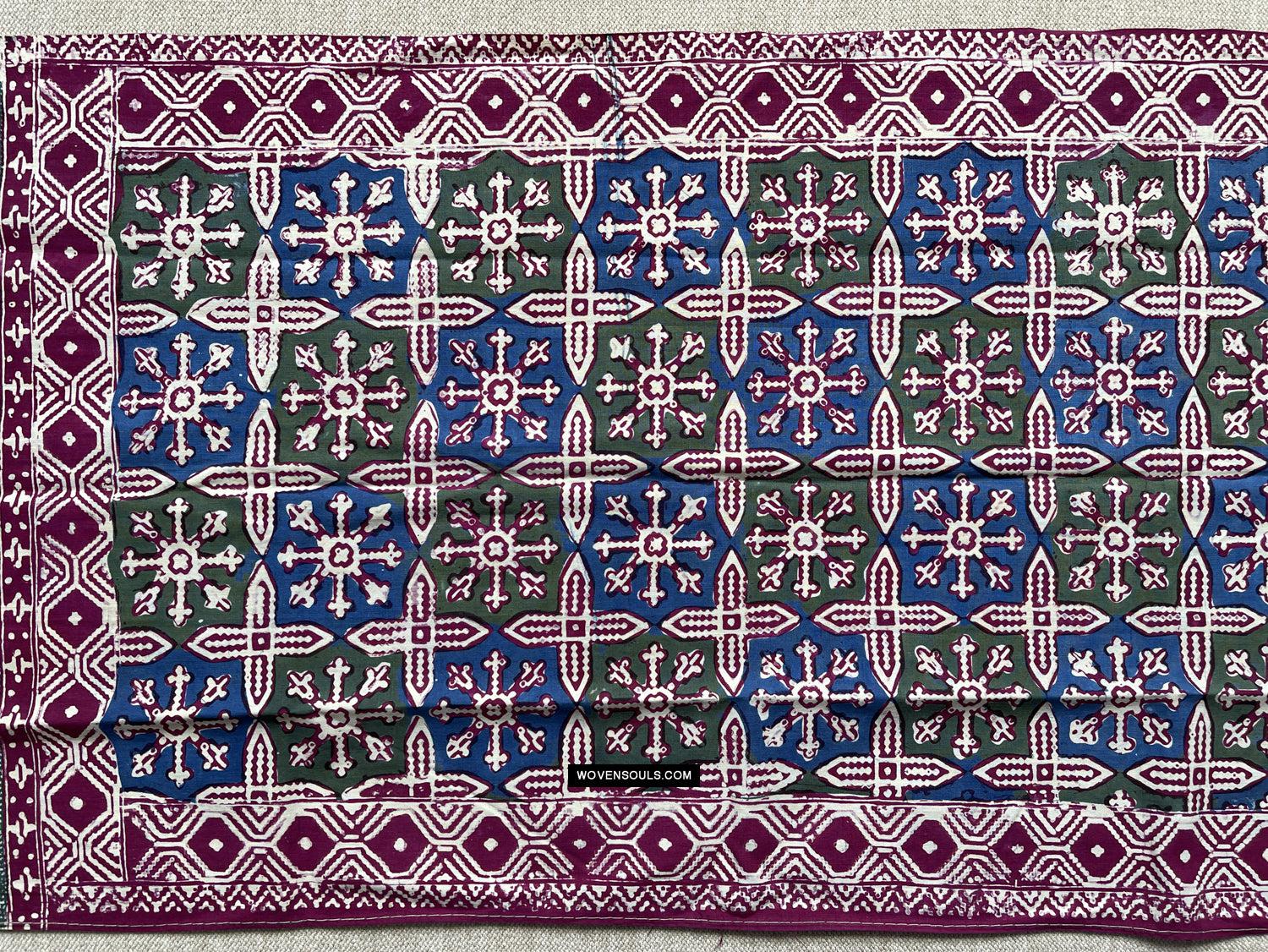1661 Vintage Batik Textile with Patola Motif-WOVENSOULS Antique Textiles &amp; Art Gallery