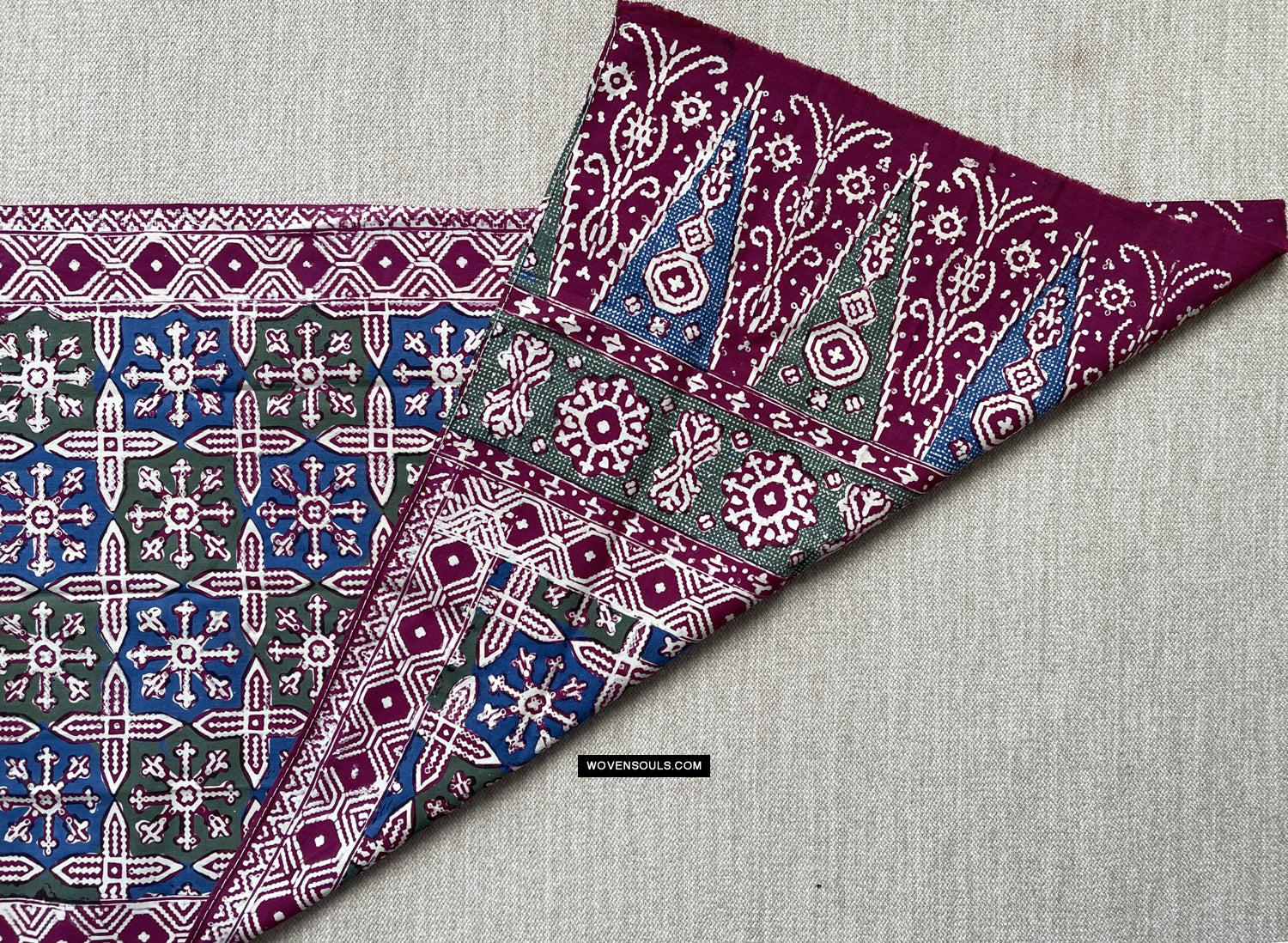 1661 Vintage Batik Textile with Patola Motif-WOVENSOULS Antique Textiles &amp; Art Gallery
