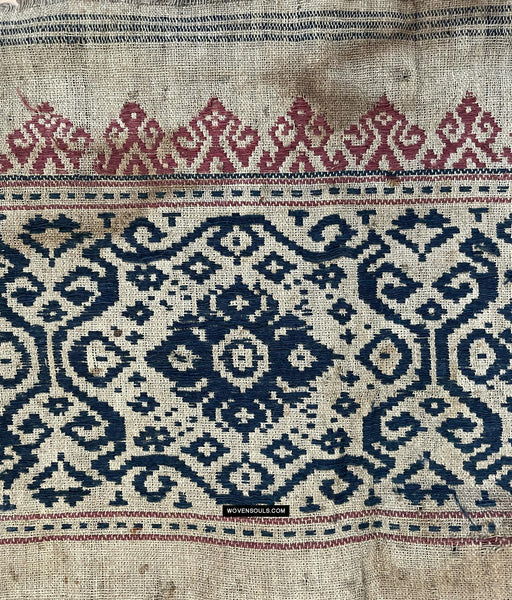 1662 Rare Balinese Motif Tampan Shipcloth Textile-WOVENSOULS Antique Textiles & Art Gallery