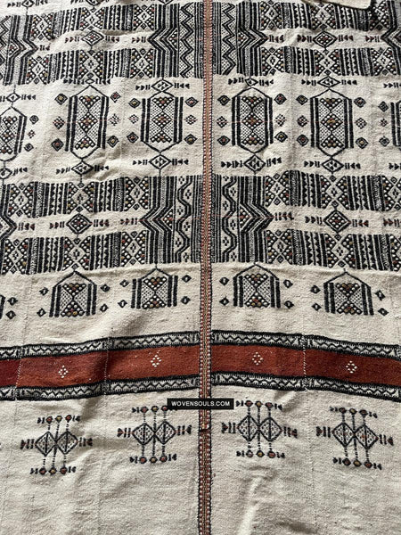 1667 Vintage Fulani Woven Blanket Textile - African Weaving-WOVENSOULS Antique Textiles & Art Gallery