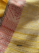 1669 SOLD Handwoven Yellow Silk Assamese Sari Saree - Recently Made-WOVENSOULS Antique Textiles &amp; Art Gallery