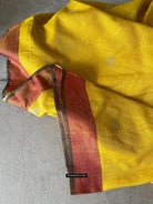 1669 SOLD Handwoven Yellow Silk Assamese Sari Saree - Recently Made-WOVENSOULS Antique Textiles &amp; Art Gallery