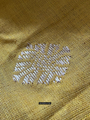 1669 SOLD Handwoven Yellow Silk Assamese Sari Saree - Recently Made-WOVENSOULS Antique Textiles &amp; Art Gallery