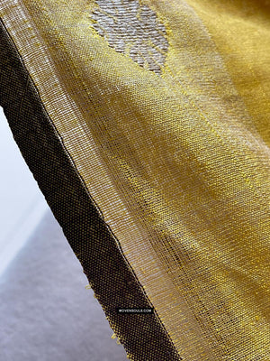 1669 SOLD Handwoven Yellow Silk Assamese Sari Saree - Recently Made-WOVENSOULS Antique Textiles &amp; Art Gallery