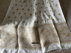 1670 Handwoven Silk Assamese Scarf - White + Gold - Recently Made-WOVENSOULS Antique Textiles &amp; Art Gallery