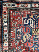 1671 Antique Cloudband Kazak Rug with Human Motifs-WOVENSOULS Antique Textiles &amp; Art Gallery