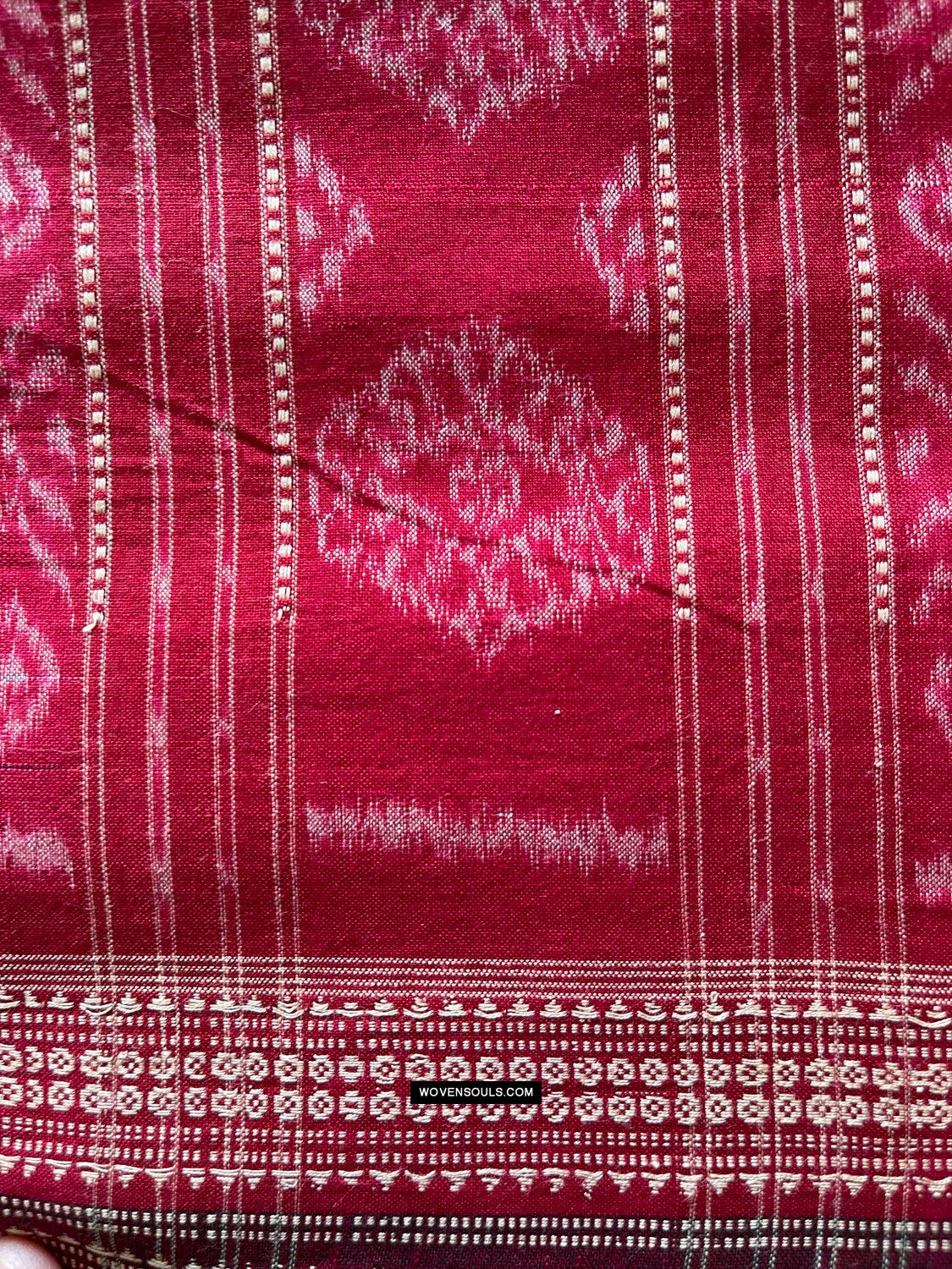 1680 Ikat Cotton Handloom Sari Orissa-WOVENSOULS Antique Textiles &amp; Art Gallery