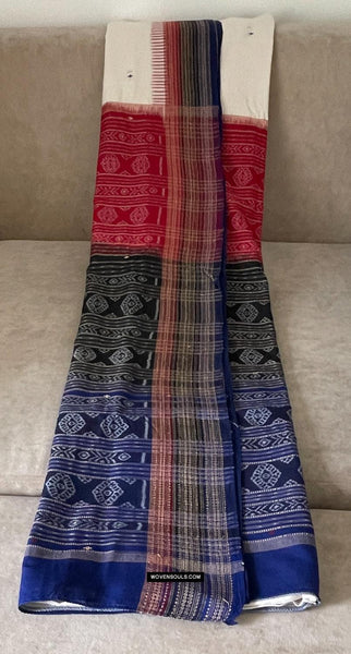 1680 Ikat Cotton Handloom Sari Orissa-WOVENSOULS Antique Textiles & Art Gallery