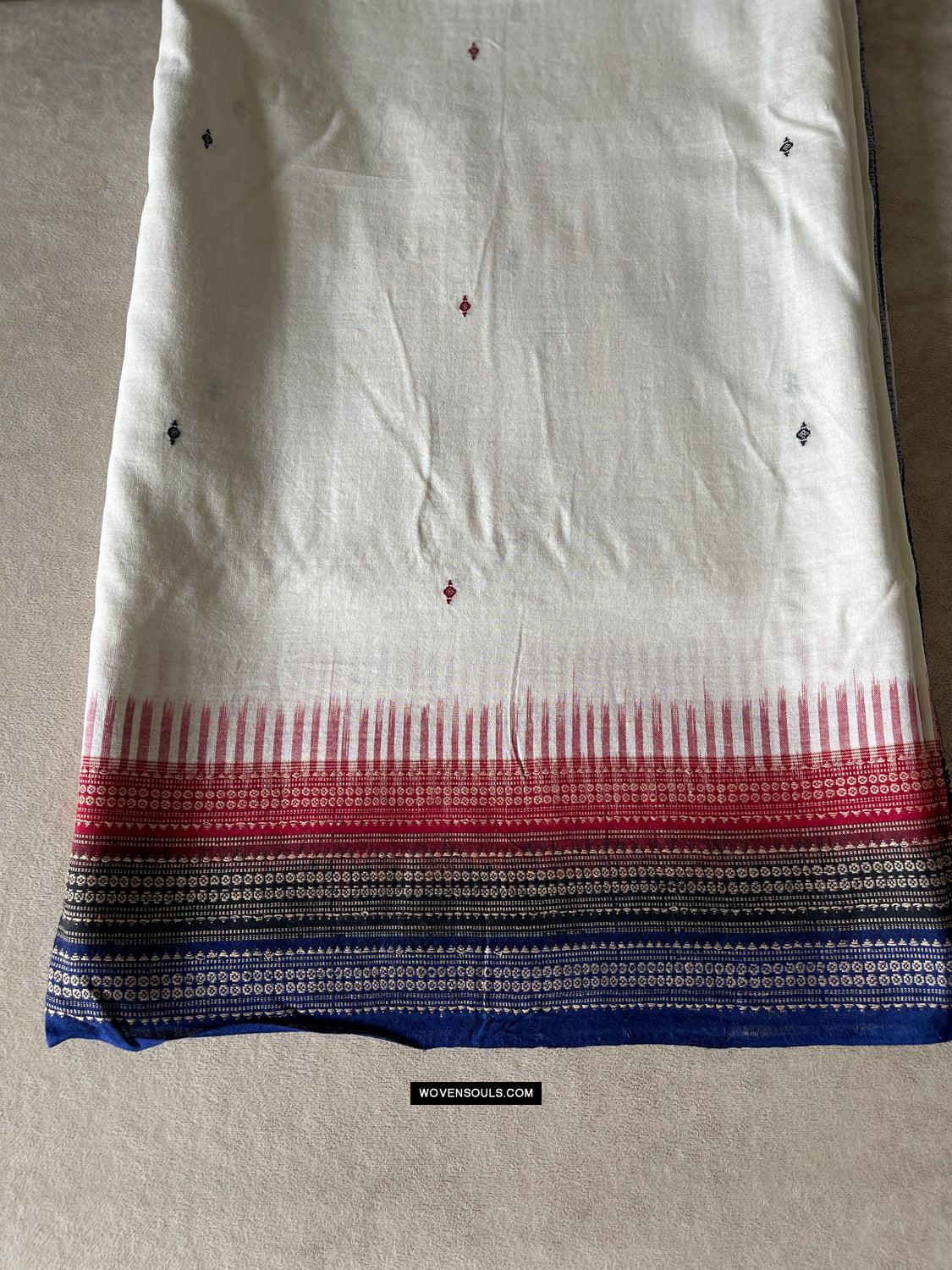 1680 Ikat Cotton Handloom Sari Orissa-WOVENSOULS Antique Textiles &amp; Art Gallery