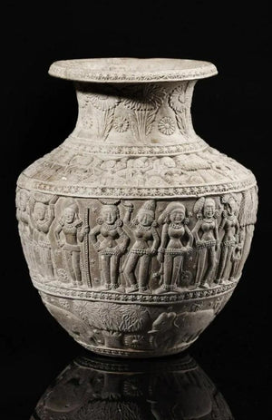 1684 Terracotta Vase w Dancers & Musicians