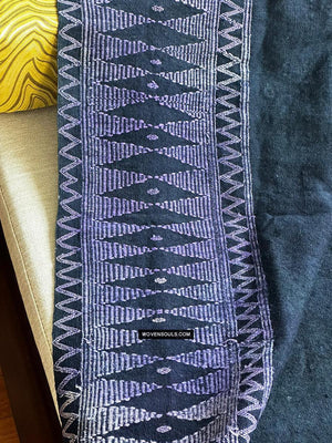 1688 SOLD Antique Mahmoudi Blue Bakhnoug Shawl - Textile Art Masterpiece-WOVENSOULS Antique Textiles &amp; Art Gallery