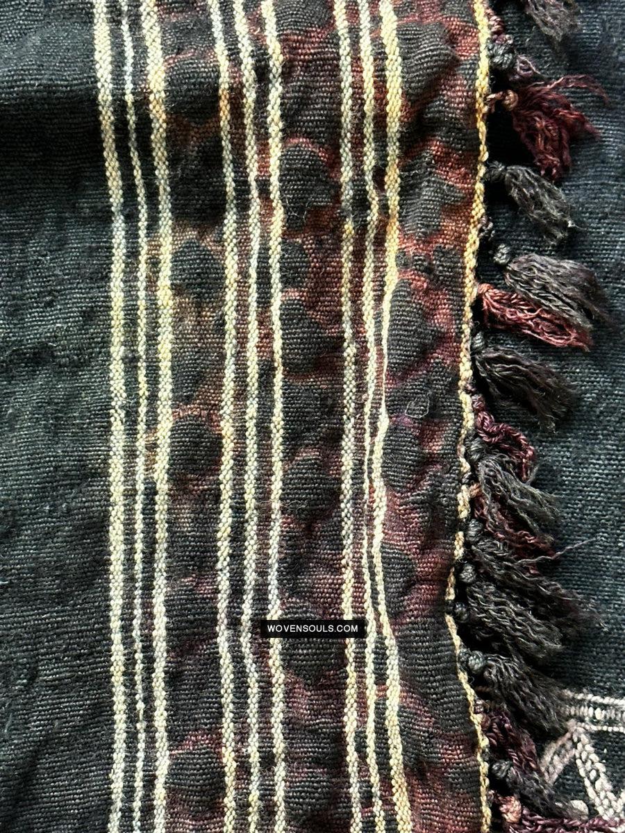 1688 SOLD Antique Mahmoudi Blue Bakhnoug Shawl - Textile Art Masterpiece-WOVENSOULS Antique Textiles &amp; Art Gallery
