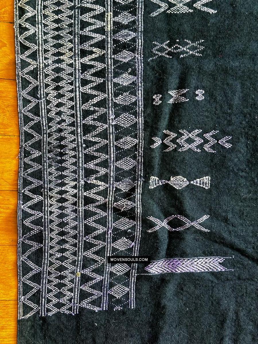 1688 SOLD Antique Mahmoudi Blue Bakhnoug Shawl - Textile Art Masterpiece-WOVENSOULS Antique Textiles &amp; Art Gallery