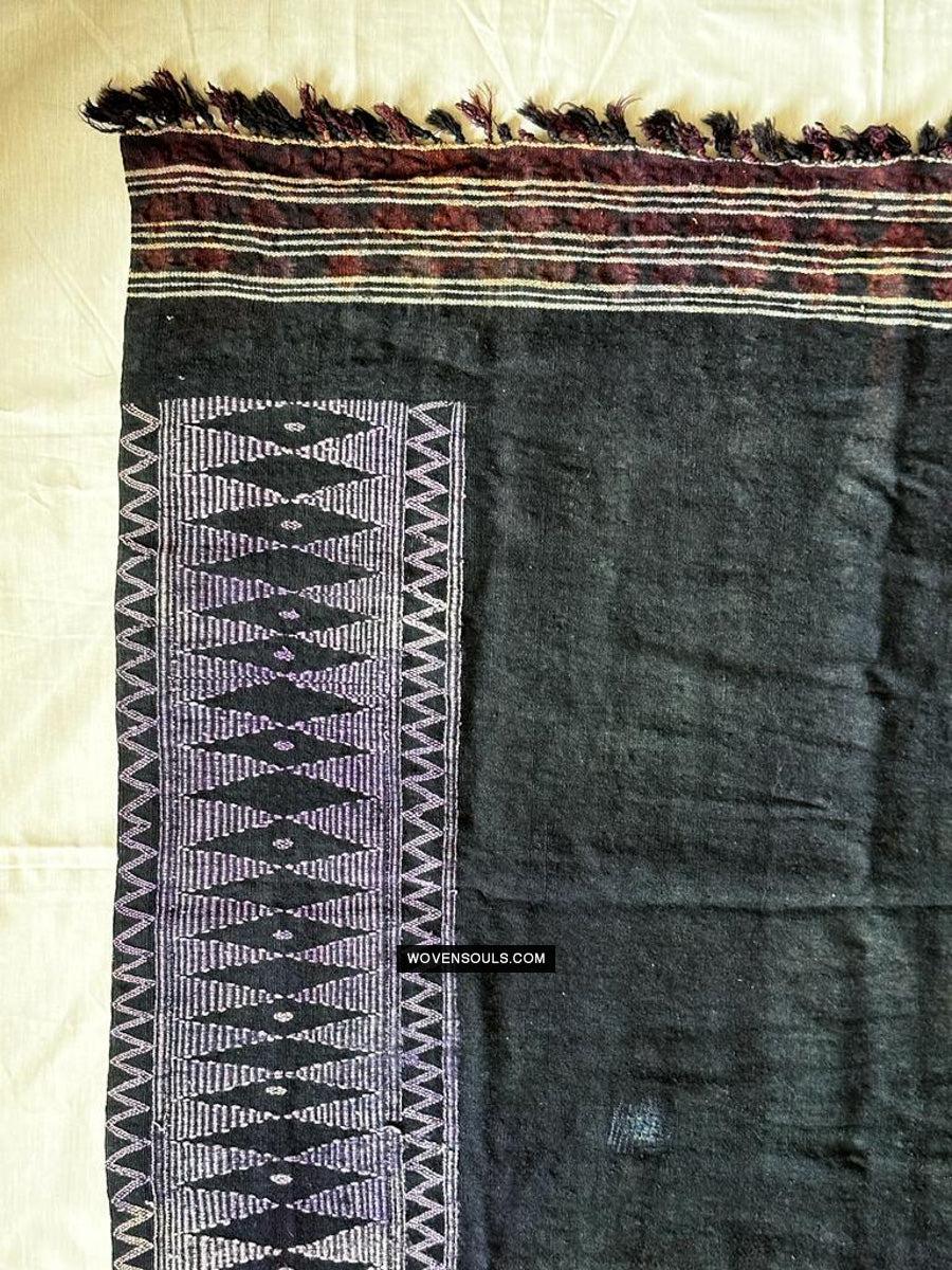 1688 SOLD Antique Mahmoudi Blue Bakhnoug Shawl - Textile Art Masterpiece-WOVENSOULS Antique Textiles &amp; Art Gallery
