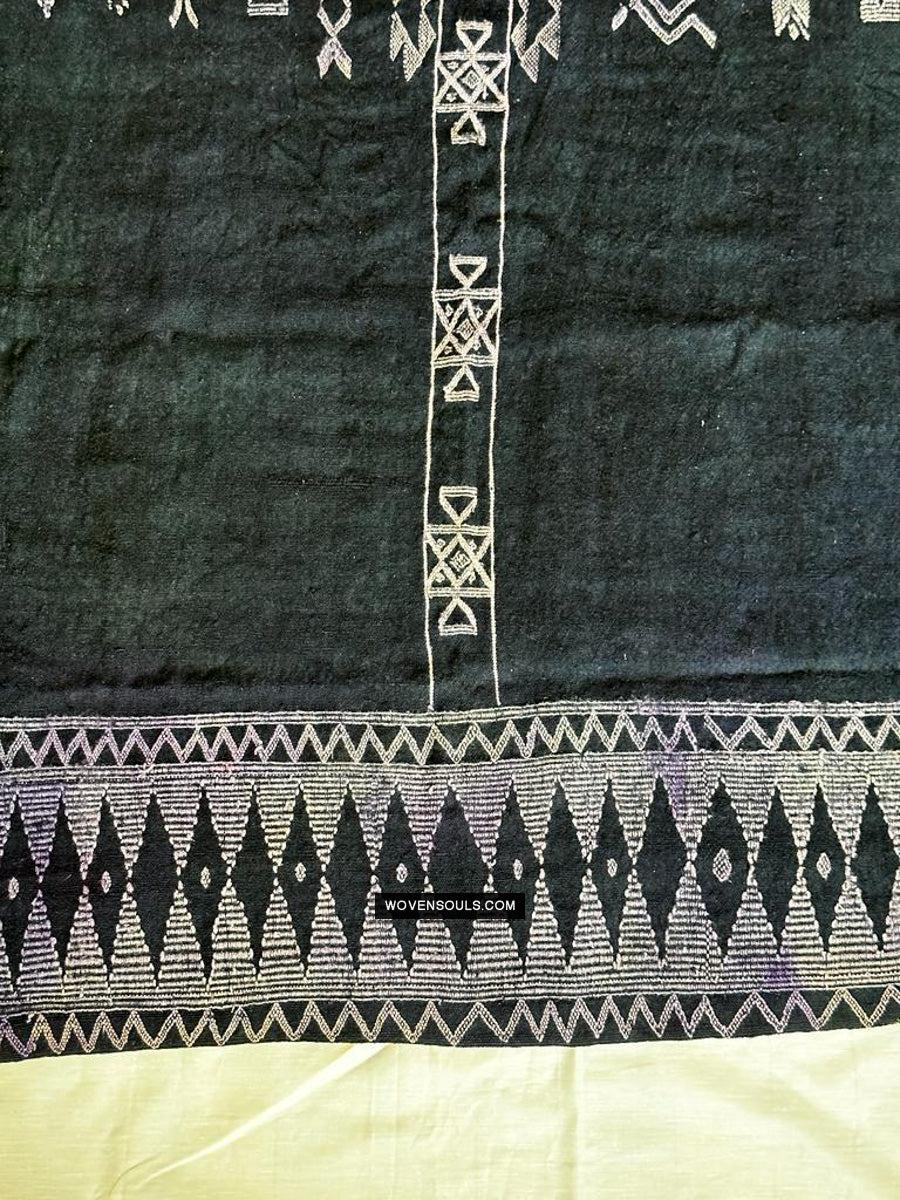 1688 SOLD Antique Mahmoudi Blue Bakhnoug Shawl - Textile Art Masterpiece-WOVENSOULS Antique Textiles &amp; Art Gallery
