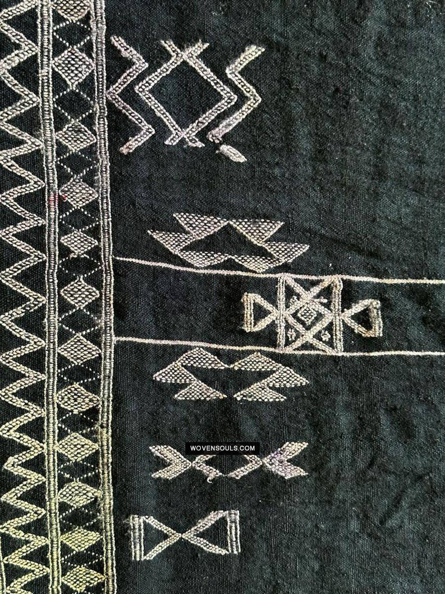 1688 SOLD Antique Mahmoudi Blue Bakhnoug Shawl - Textile Art Masterpiece-WOVENSOULS Antique Textiles &amp; Art Gallery