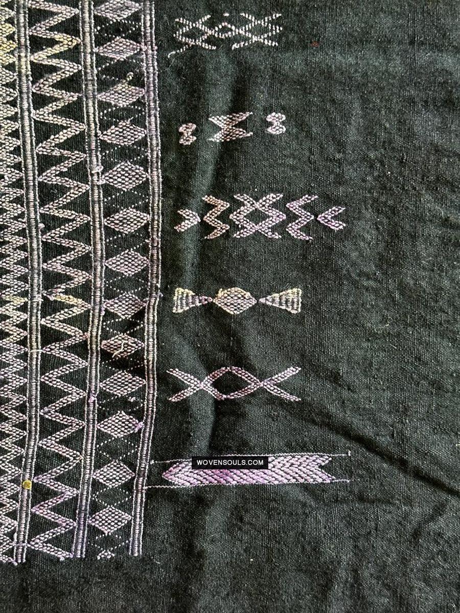 1688 SOLD Antique Mahmoudi Blue Bakhnoug Shawl - Textile Art Masterpiece-WOVENSOULS Antique Textiles &amp; Art Gallery
