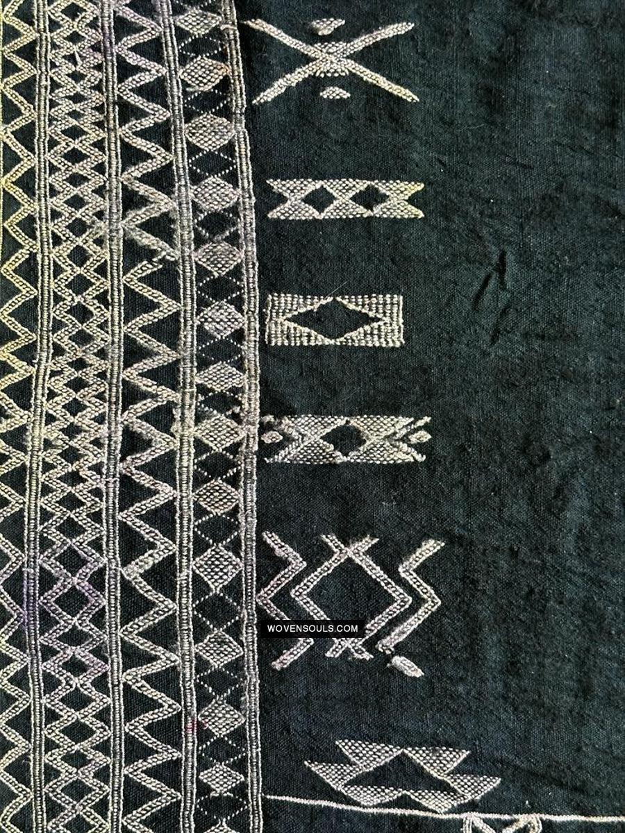 1688 SOLD Antique Mahmoudi Blue Bakhnoug Shawl - Textile Art Masterpiece-WOVENSOULS Antique Textiles &amp; Art Gallery