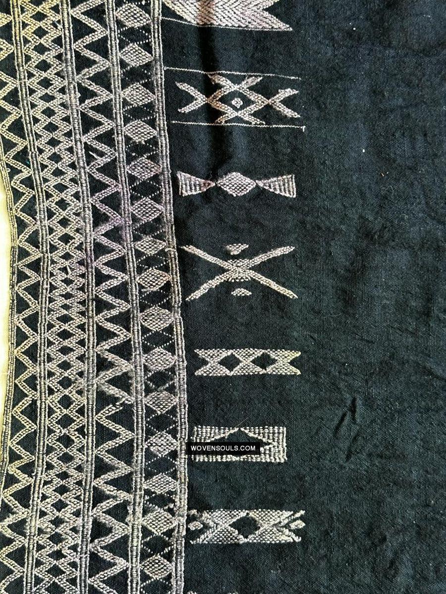 1688 SOLD Antique Mahmoudi Blue Bakhnoug Shawl - Textile Art Masterpiece-WOVENSOULS Antique Textiles &amp; Art Gallery
